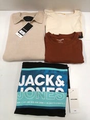 4 X JACK AND JONES CLOTHING VARIOUS MODELS AND SIZES INCLUDING BROWN T-SHIRT SIZE M - LOCATION 37B .