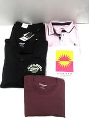 5 X JACK AND JONES CLOTHING VARIOUS MODELS AND SIZES INCLUDING BURGUNDY T-SHIRT SIZE M -LOCATION 37B .