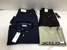 4 X JACK AND JONES CLOTHING VARIOUS SIZES AND MODELS INCLUDING GREEN T-SHIRT SIZE L - LOCATION 49B.