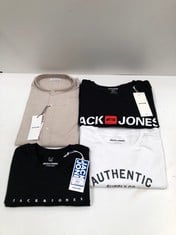 4 X JACK AND JONES CLOTHING VARIOUS SIZES AND STYLES INCLUDING BEIGE SHIRT SIZE XL - LOCATION 49B.