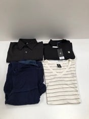 4 X CLOTHING BRAND RAW VARIOUS SIZES AND MODELS INCLUDING STRIPED T-SHIRT SIZE M - LOCATION 46B.