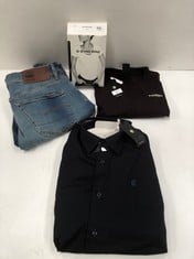 4 X CLOTHING BRAND RAW VARIOUS MODELS AND SIZES INCLUDING BLUE SHIRT SIZE M - LOCATION 30B .