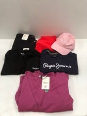 6 X PEPE JEANS BRAND CLOTHES VARIOUS MODELS AND SIZES INCLUDING PURPLE DRESS SIZE L - LOCATION 30B .