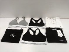 6 X CALVIN KLEIN BRAND CLOTHING VARIOUS MODELS AND SIZES INCLUDING BLACK T-SHIRT SIZE XS - LOCATION 14B .