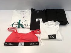 6 X 5 X CALVIN KLEIN BRAND CLOTHING VARIOUS STYLES AND SIZES INCLUDING WHITE T-SHIRT SIZE S - LOCATION 10B.