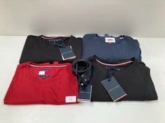 5 X TOMMY HILFIGER GARMENTS VARIOUS SIZES AND STYLES INCLUDING RED T-SHIRT XL (HAS SMALL HOLE) - LOCATION 15B.