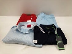 4 X HUGO BOSS GARMENTS VARIOUS SIZES AND STYLES INCLUDING RED TROUSERS SIZE 40 - LOCATION 35B.