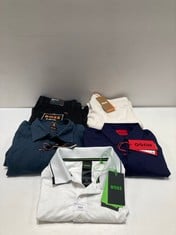 5 X HUGO BOSS CLOTHING VARIOUS SIZES AND STYLES INCLUDING WHITE POLO SHIRT XL - LOCATION 39B.