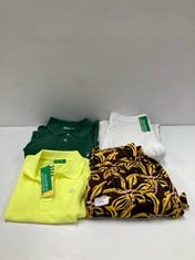 4 X BENETTON GARMENTS VARIOUS SIZES AND MODELS INCLUDING GREEN POLO SHIRT M - LOCATION 43B.