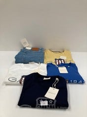 5 X GANT GARMENTS VARIOUS SIZES AND MODELS INCLUDING YELLOW T-SHIRT L - LOCATION 47B.