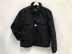 LEVI'S JACKET WITH FLEECE INSIDE, BLACK, SIZE L - LOCATION 1C.