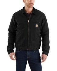 CARHARTT, MEN'S, DETROIT JACKET IN COTTON CANVAS WITH WARM LINING, SLIGHTLY LOOSE FIT, BLACK, XL - LOCATION 5C.