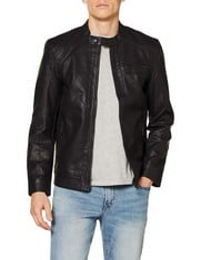 4 X BLACK LEATHER JACKETS SIZES XL AND XXL - LOCATION 17C.