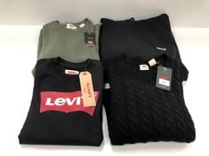 4 X LEVI'S SWEATSHIRTS AND PULLOVERS VARIOUS SIZES AND MODELS INCLUDING BLACK PULLOVER SIZE S - LOCATION 37.