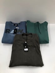 3 X RAW SWEATSHIRTS AND PULLOVER VARIOUS MODELS AND SIZES INCLUDING BLUE SWEATSHIRT SIZE L - 41C.