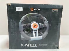 KROM K-WHEEL - NXKROMKWHL - MULTI-PLATFORM STEERING WHEEL AND PEDAL SET, SHIFTER AND STEERING WHEEL PADDLES, VIBRATION EFFECT, COMPATIBLE PC, PS3, PS4 AND XBOX - LOCATION 50A.