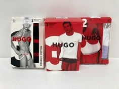 3 X PACKS HUGO BOSS VARIOUS MODELS INCLUDING PACK 3 T-SHIRTS SIZE L - LOCATION 34C.