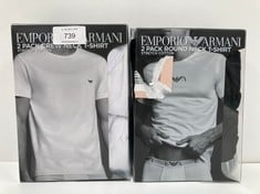 2 X PACKS EMPORIO ARMANI T-SHIRTS VARIOUS MODELS INCLUDING PACK 3 T-SHIRTS SIZE L - LOCATION 34C.