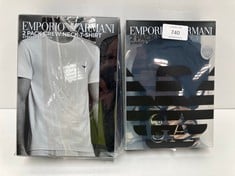 3 X EMPORIO ARMANI PACKS VARIOUS MODELS INCLUDING PACK 2 BLACK T-SHIRTS SIZE XL - LOCATION 30C.