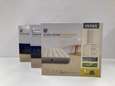 3 X INTEX MATTRESSES VARIOUS MODELS INCLUDING SINGLE-HIGH AIR MATTRESS - LOCATION 8C.