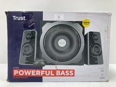 TYTAN TRUST SPEAKER SET. 120W POWERFUL 2.1 - 30A LOCATION.