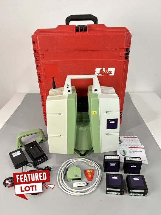 Leica Scanstation C10 3D Pulsed Surveying Laser Scanner, With Case And Accessories.  Includes: Scanner- Height- Meter Ghm008 Tape Measure, Power Cables, Batteries And Leica Scanstation C10/C5 User Ma