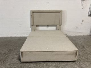 HARRISON SPRINKS OFF-WHITE COLOURED 2 PART DOUBLE DIVAN BED TO INCLUDE HARRISON SPRINKS DOUBLE HEAD BOARD L200 X W150CM