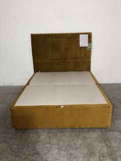 EMMA 150CM TWO PART MUSTARD KING DIVAN BED TO INCLUDE HEADBOARD RRP: £122 L200 X W152CM