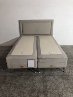 MATTSONS RISE OFF-WHITE COLOURED FABRIC CONTINENTAL 2 PART BED TO INCLUDE OFF-WHITE PADDED HEADBOARD L200 X W150CM