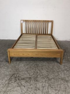 ERCOL 150 X 200CM WOODEN BEDFRAME WITH WOODEN LOCKJOINT HEADBOARD (106CM HEIGHT)