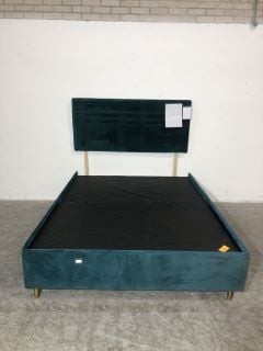 TEAL GREEN COLOURED 2 PART 2 DRAW CONTINENTAL BED (W158 X L200CM)TO INCLUDE TEAL GREEN COLOURED ROMA PREMIUM STRUTTED HEADBOARD RRP: £449