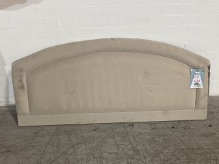 NATURAL COLOURED FABRIC CRESCENT SHAPED DOUBLE BED HEADBOARD 150CM