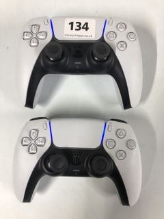 2 X SONY PLAYSTATION DUAL SENSE WIRELESS CONTROLLERS - WHITE