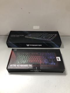 2 X KEYBOARDS TO INC PREDATOR AETHON 303 GAMING KEYBOARD