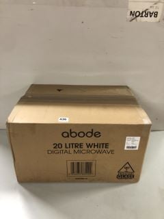 ABODE 20 LITRE WHITE DIGITAL MICROWAVE