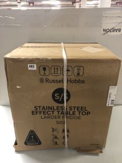 RUSSELL HOBBS STAINLESS STEEL EFFECT TABLE TOP LARDER FRIDGE