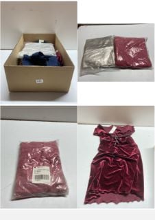 BOX OF PREMIUM DESIGNER CLOTHING IN VARIOUS SIZES AND DESIGNS