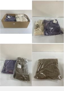 BOX OF PREMIUM DESIGNER CLOTHING IN VARIOUS SIZES AND DESIGNS