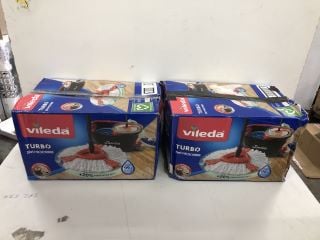 2X VILEDA TURBO 2 IN 1 MOP AND DRY SET