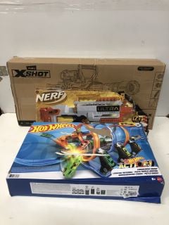 3X TOYS INCL. NERF ULTRA DORADO TOY GUN