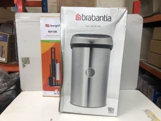 BRABANTIA 60L TOUCH BIN & IBERGRIF TOILET ROLL HOLDER