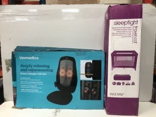 RED KITE SLEEPTIGHT TRAVEL COT & HOMEDICS SHIATSU MASSAGER