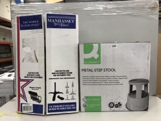 2X ITEMS INCL. QCONNECT METAL STEP STOOL