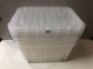 QTY OF CLEAR STORAGE BOXES