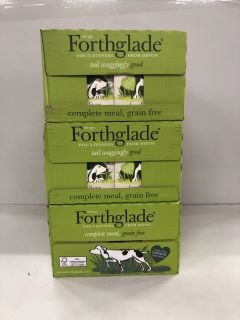 3X BOXES OF FORTHGLADE GRAIN FREE COMPLETE DOG MEAL MULTI PACK (BB:07/24)