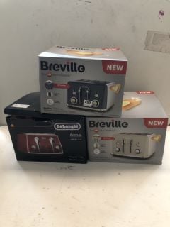 3 X TOASTERS INC DELONGHI ICONA FINISHED WITH MICALITE 4 SLICE TOASTER