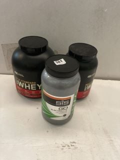 3 X PROTEIN SHAKES INC GOLD STANDARD WHEY (BB: 07/25)