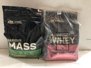 2 X OPTIMUM NUTRITION POWDER INC SERIOUS MASS (03/26)