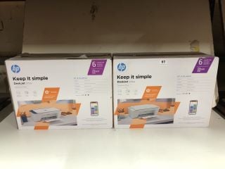 2X HP PRINTERS INCL. HP DESKJET 2710E PRINTER