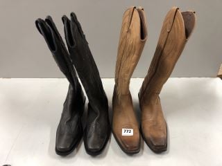 2 X COWBOY BOOTS UK SIZES: 4 AND 5